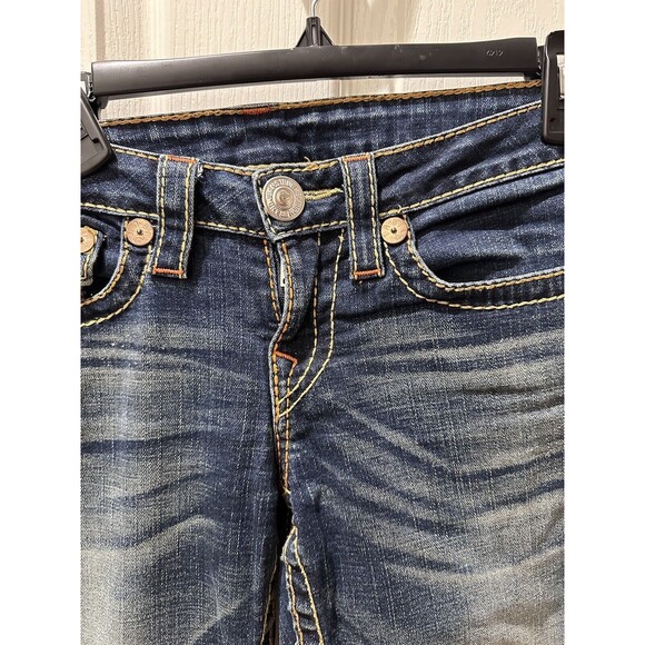 True Religion Women’s Rainbow Billy Jeans 28/30 Distressed Flap Pockets - Picture 12 of 13